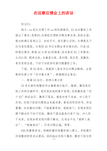 在巡察反馈会上的讲话