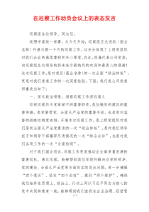 在巡察工作动员会议上的表态发言