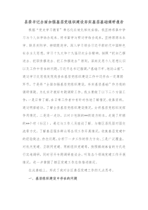 县委书记全面加强基层党组织建设夯实基层基础调研报告