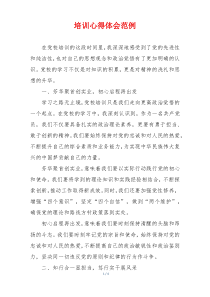 培训心得体会范例
