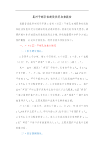 县村干部队伍建设状况自查报告