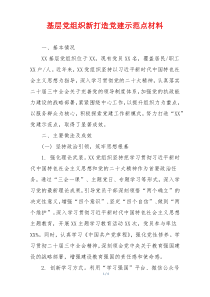 基层党组织新打造党建示范点材料