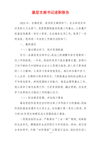 基层支部书记述职报告