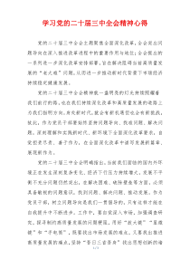 学习党的二十届三中全会精神心得