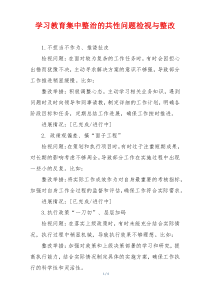学习教育集中整治的共性问题检视与整改