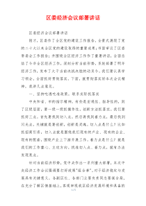 区委经济会议部署讲话