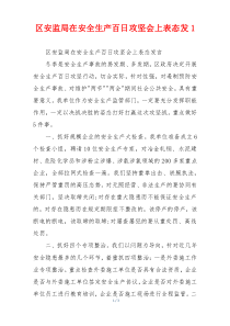 区安监局在安全生产百日攻坚会上表态发1