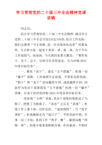 学习贯彻党的二十届三中全会精神党课讲稿