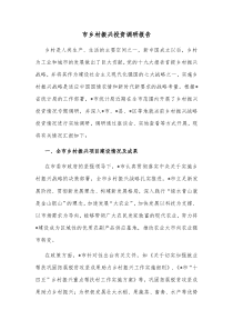 市乡村振兴投资调研报告