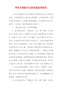 学校支部副书记抓党建述职报告