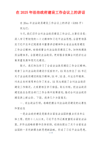 在2025年法治政府建设工作会议上的讲话