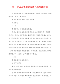 审计进点会表态发言的几种写法技巧