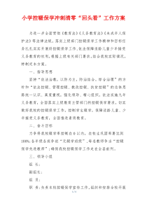 小学控辍保学冲刺清零“回头看”工作方案