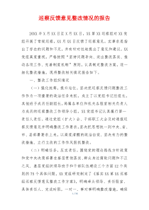 巡察反馈意见整改情况的报告