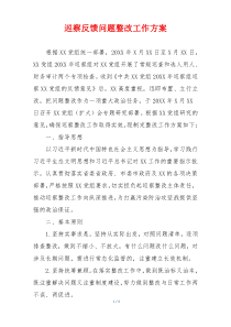 巡察反馈问题整改工作方案