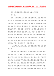县长在创建省级卫生县城动员大会上的讲话