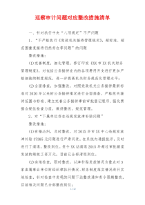 巡察审计问题对应整改措施清单