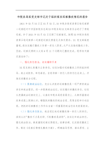 市税务局某党支部书记关于组织落实巡察整改情况的报告