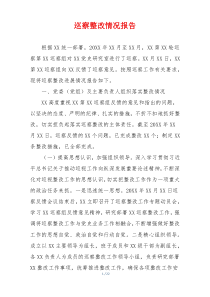 巡察整改情况报告
