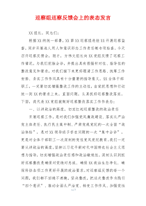 巡察组巡察反馈会上的表态发言