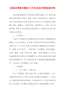 巡视反馈意见整改工作生活会对照检查材料