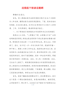 巡视组个别谈话提纲