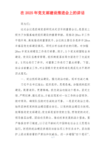 在2025年党支部建设推进会上的讲话