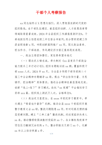 干部个人考察报告