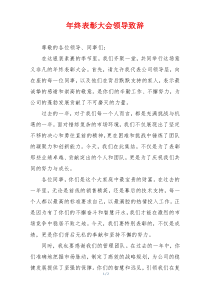 年终表彰大会领导致辞