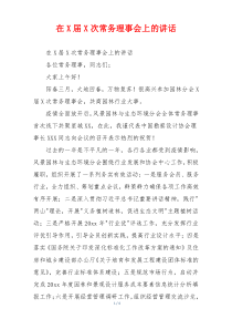 在X届X次常务理事会上的讲话