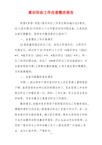 意识形态工作自查整改报告