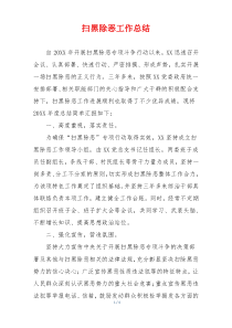 扫黑除恶工作总结
