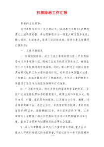 扫黑除恶工作汇报