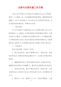 支部与支部共建工作方案