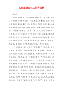 支部建设会议上的讲话稿