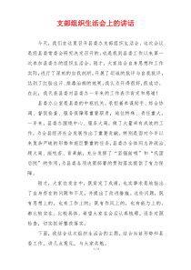 支部组织生活会上的讲话