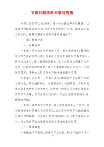 支部问题清单和整改措施