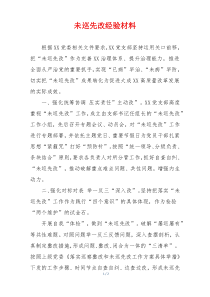 未巡先改经验材料