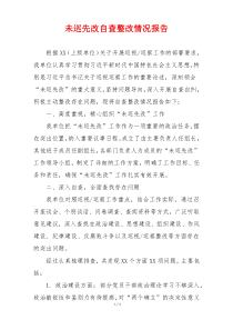 未巡先改自查整改情况报告
