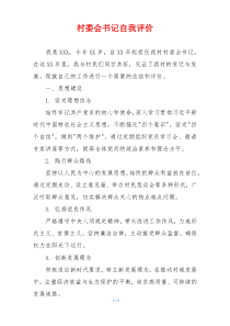 村委会书记自我评价