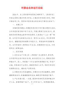 村委会总体运行总结