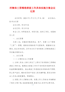 村集体三资精准清查工作具体实施方案会议记录