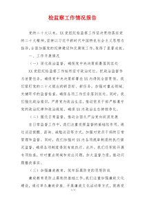 检监察工作情况报告