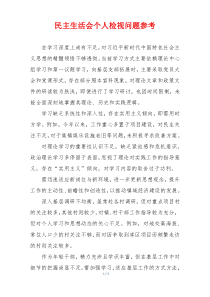 民主生活会个人检视问题参考