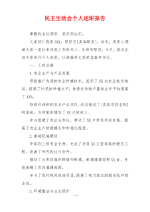 民主生活会个人述职报告