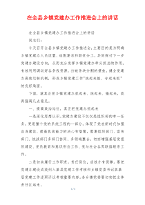 在全县乡镇党建办工作推进会上的讲话