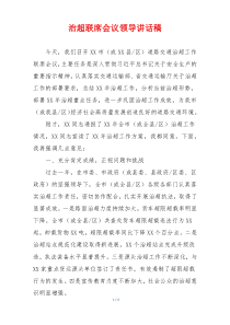 治超联席会议领导讲话稿