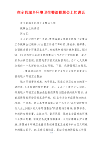 在全县城乡环境卫生整治视频会上的讲话