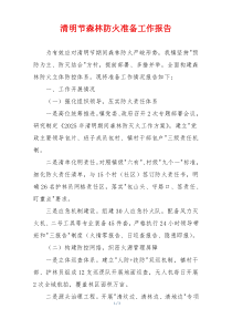 清明节森林防火准备工作报告