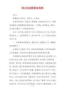 班主任述职报告范例